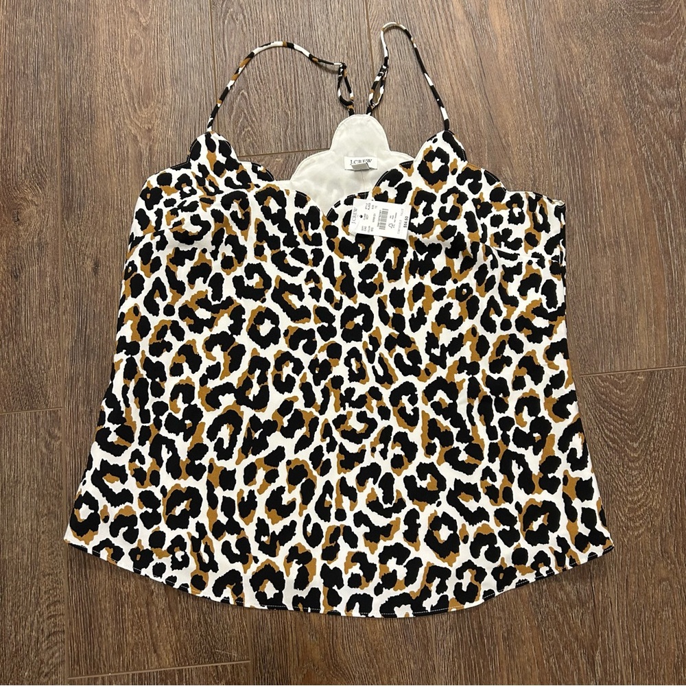 J.Crew Scalloped Leopard Print tank Top sz. 10